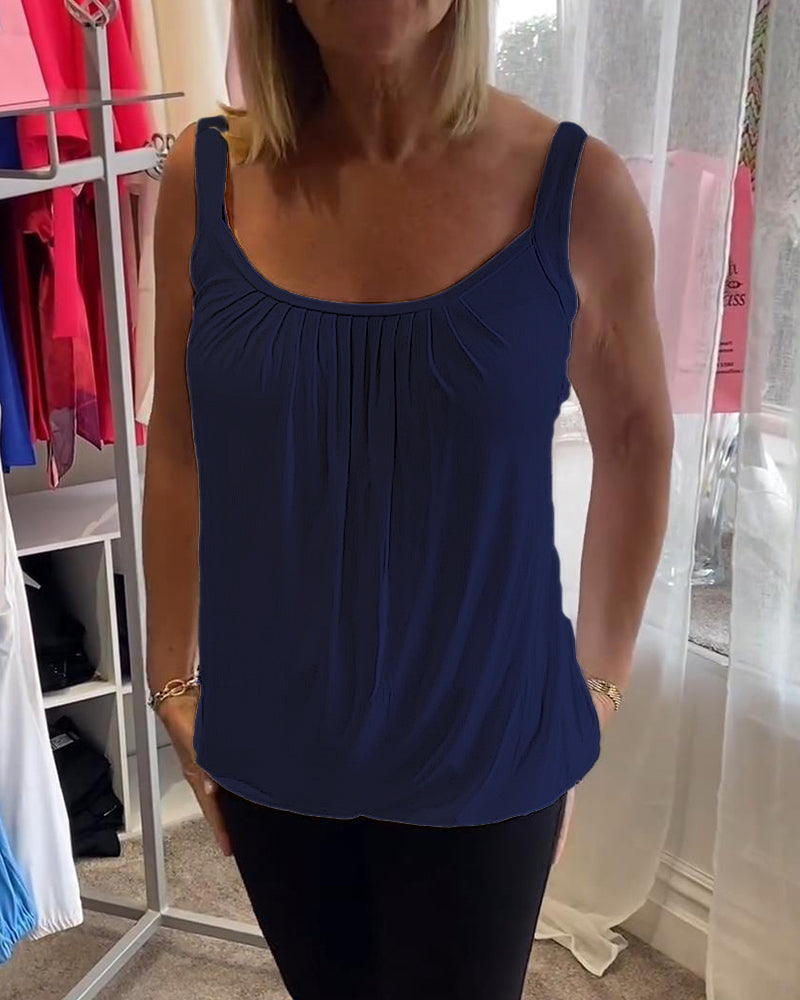 Dalia | Geplooide mouwloze top