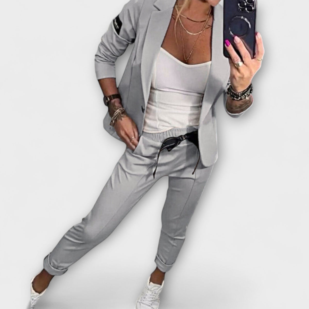 Vionne | Elegant Set of Top, Jast, and Pants