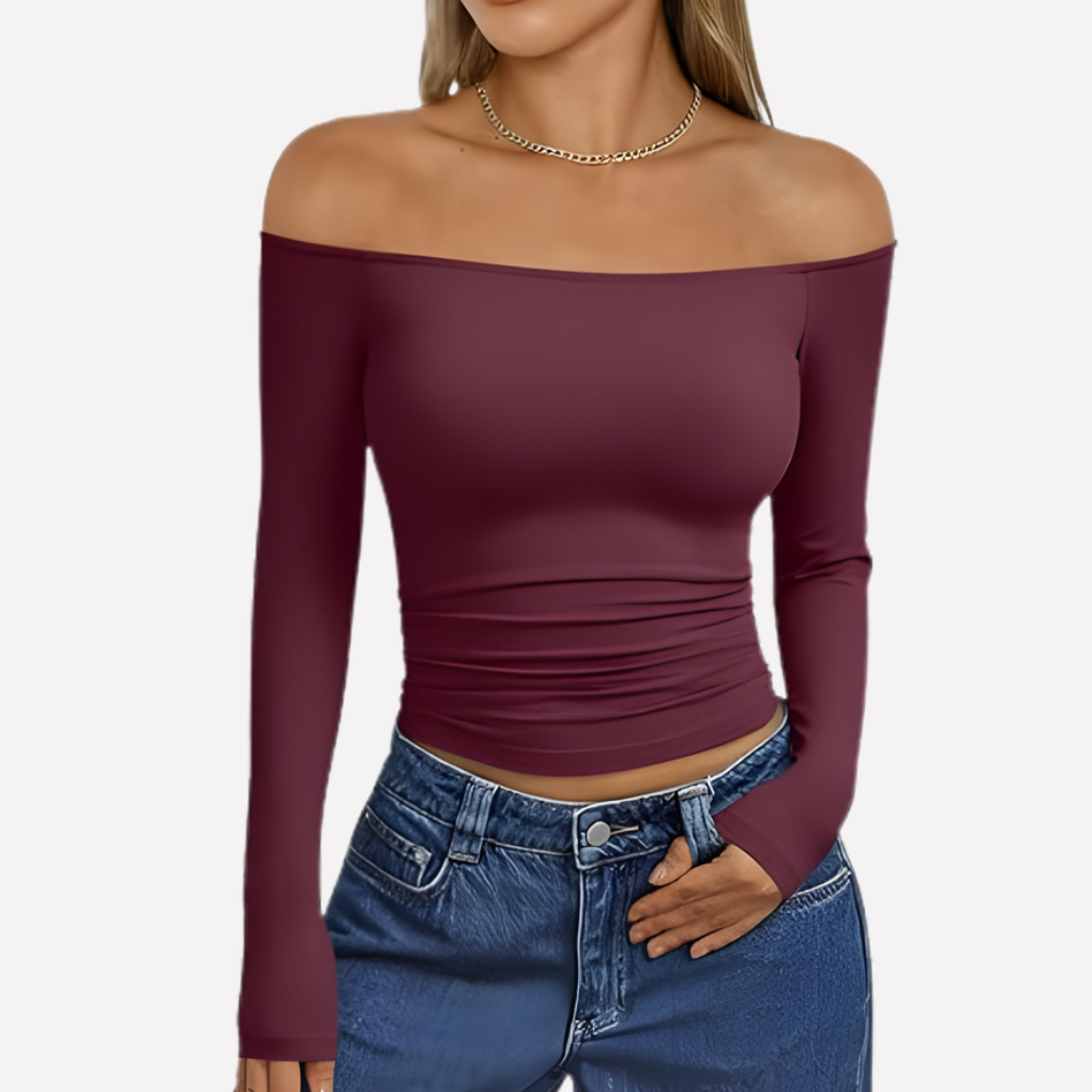 Vrouwen Off-The-Shoulder Lange Mouwen Top