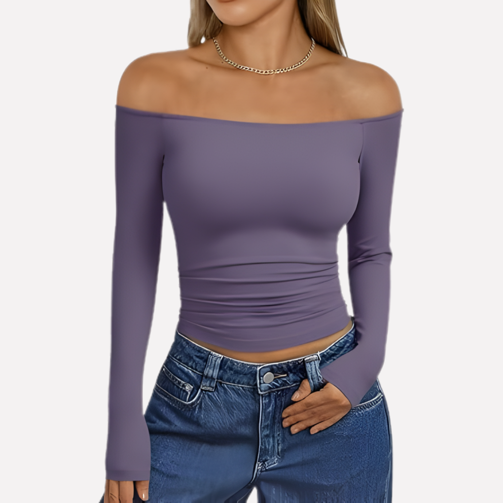 Vrouwen Off-The-Shoulder Lange Mouwen Top