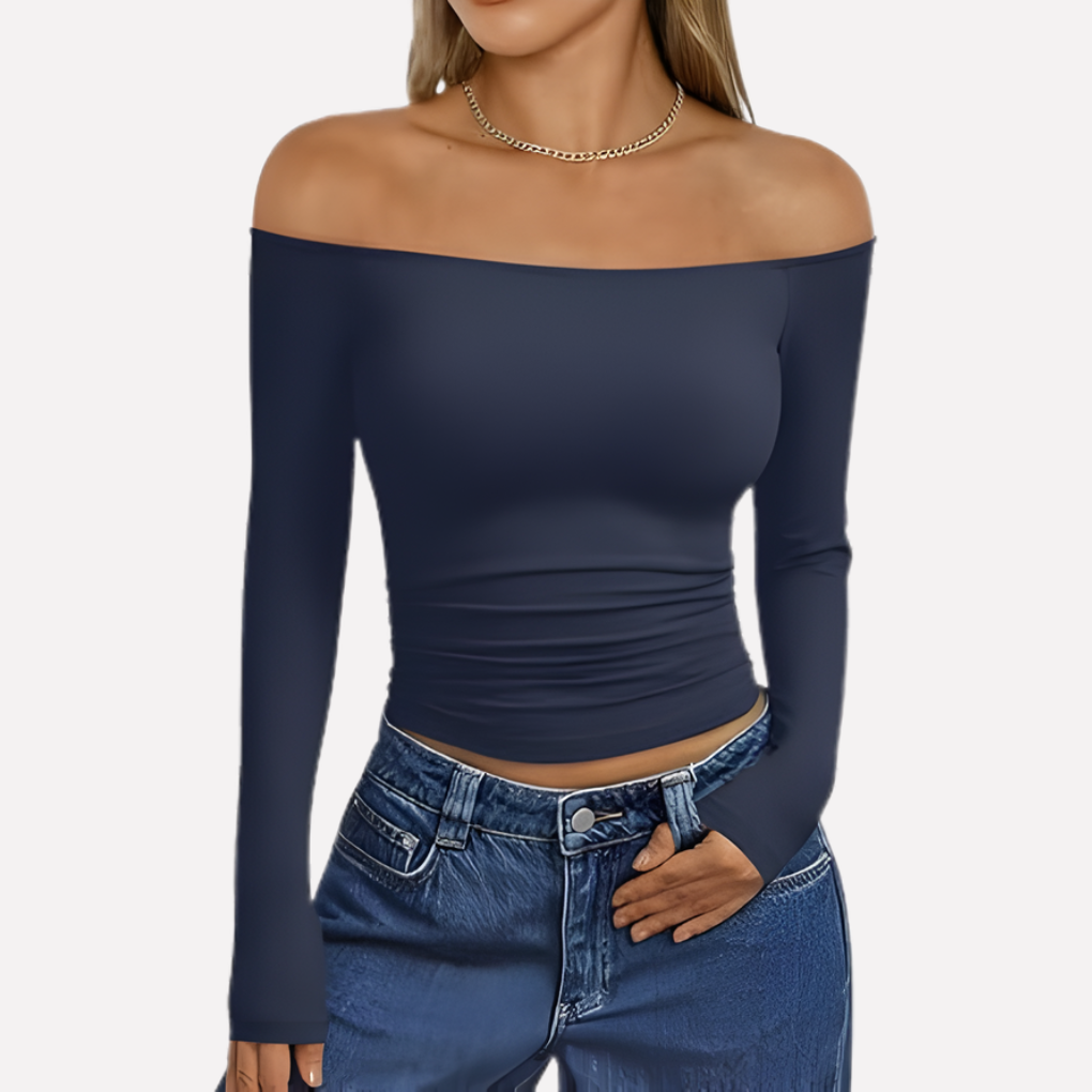 Vrouwen Off-The-Shoulder Lange Mouwen Top