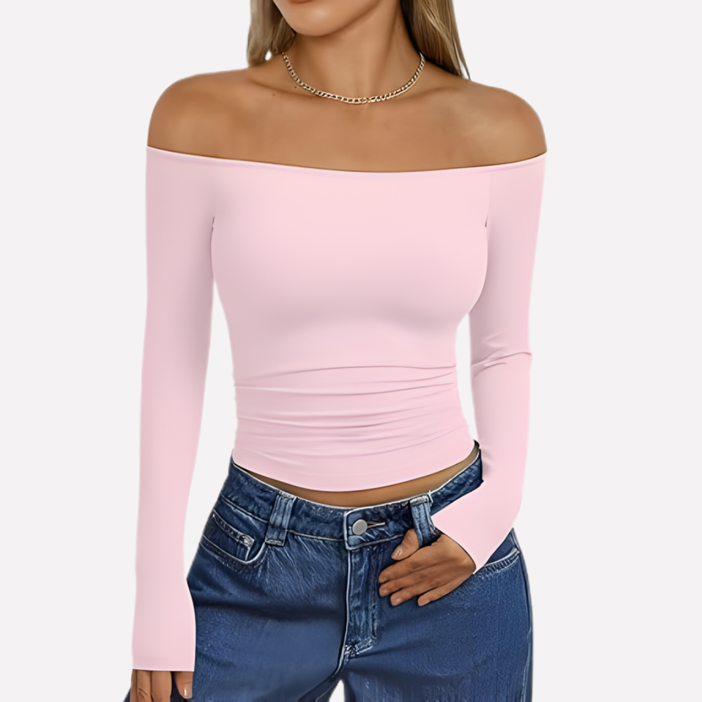 Vrouwen Off-The-Shoulder Lange Mouwen Top