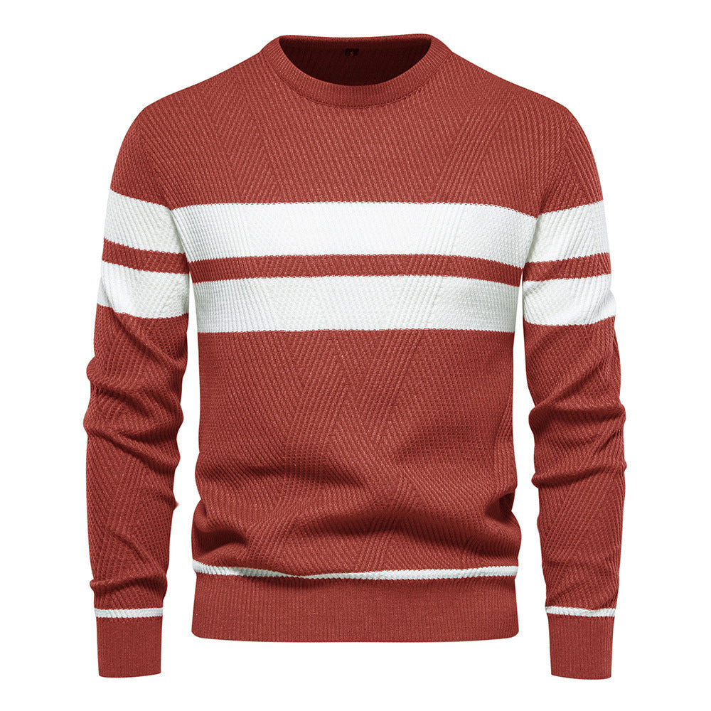 Casual Gestreepte Trui Voor Mannen Met Regular Fit