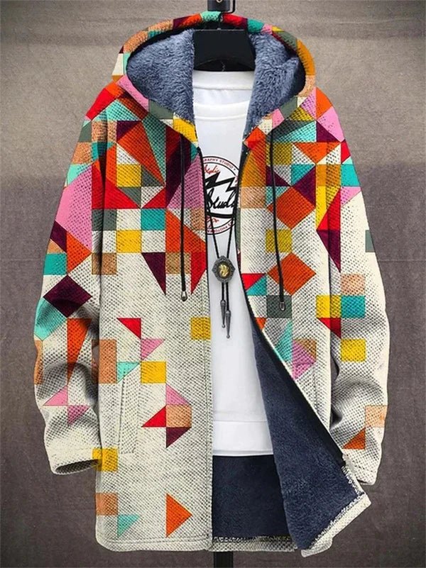 ELISE – GEOMETRISCHE GEZELLIGE HOODED JAS