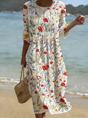 Christina | Maxijurk met bloemenprint