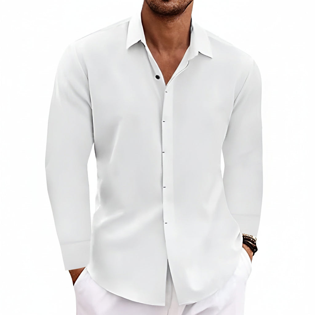 Effen T-shirt met lange mouwen voor heren