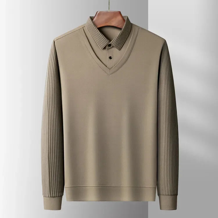 Heren Comfortabel herenpolo met ingebouwde kraaglook