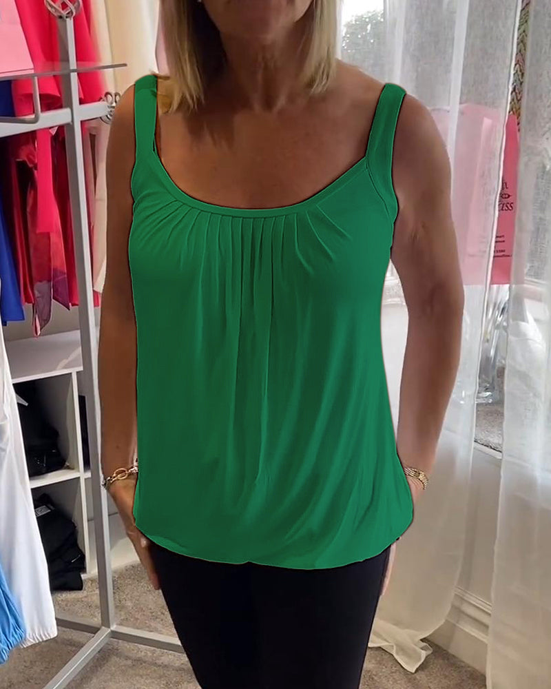 Dalia | Geplooide mouwloze top