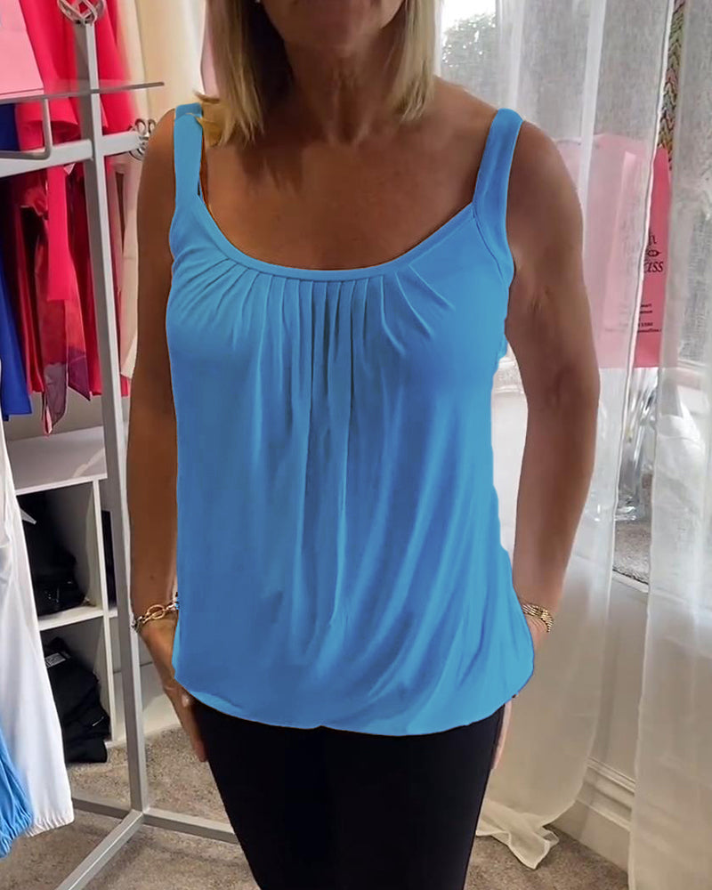 Dalia | Geplooide mouwloze top