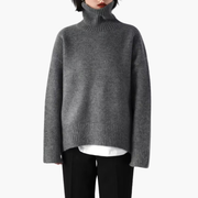 Dames Turtleneck Trui met Lange Mouwen en Geribbelde Textuur
