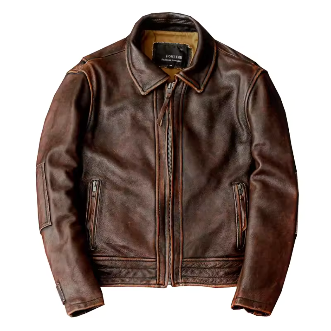 Premium Retro Heren Jas van Echt Leer