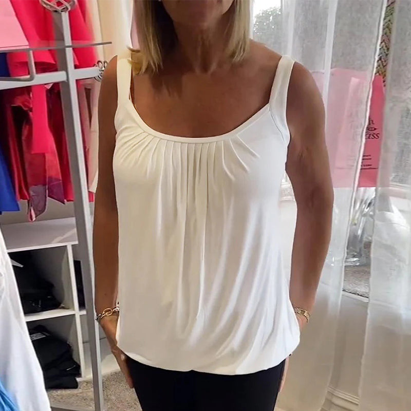 Dalia | Geplooide mouwloze top