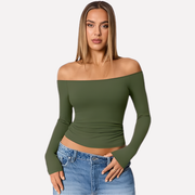 Vrouwen Off-The-Shoulder Lange Mouwen Top