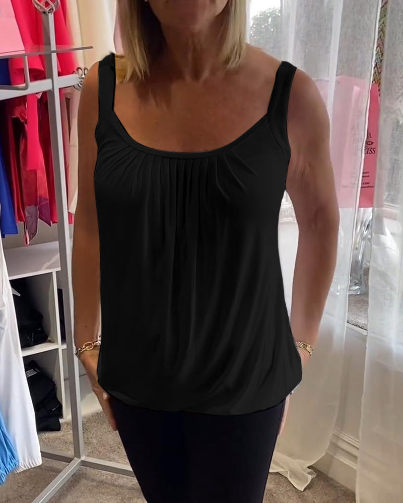 Dalia | Geplooide mouwloze top