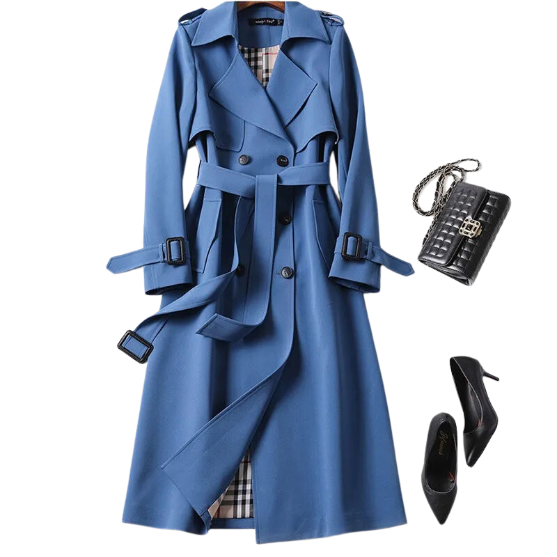Christai | Dames Lange Trenchcoat | Geknoopte Jas