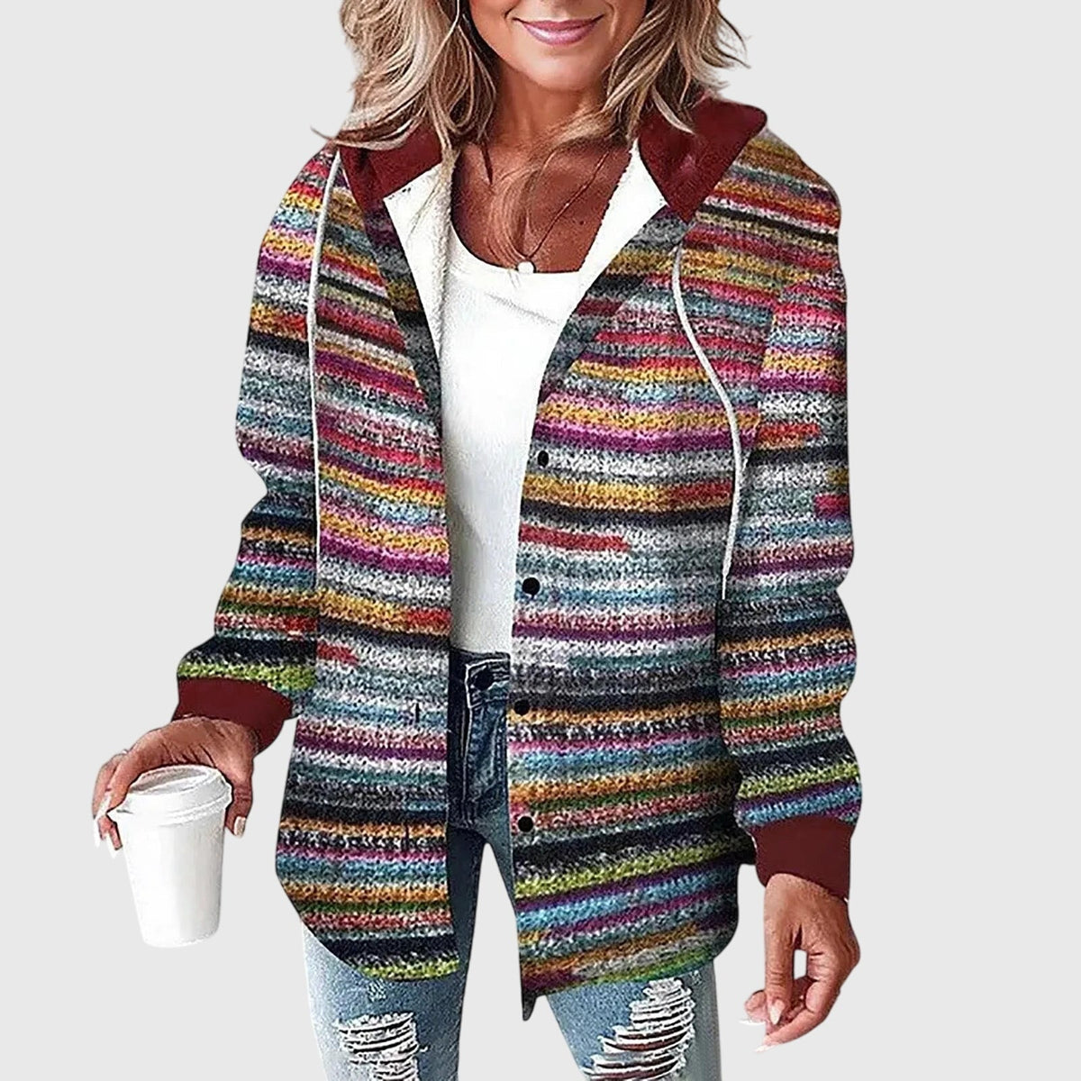 Martina | Dames Mesh Knopsluiting Jas