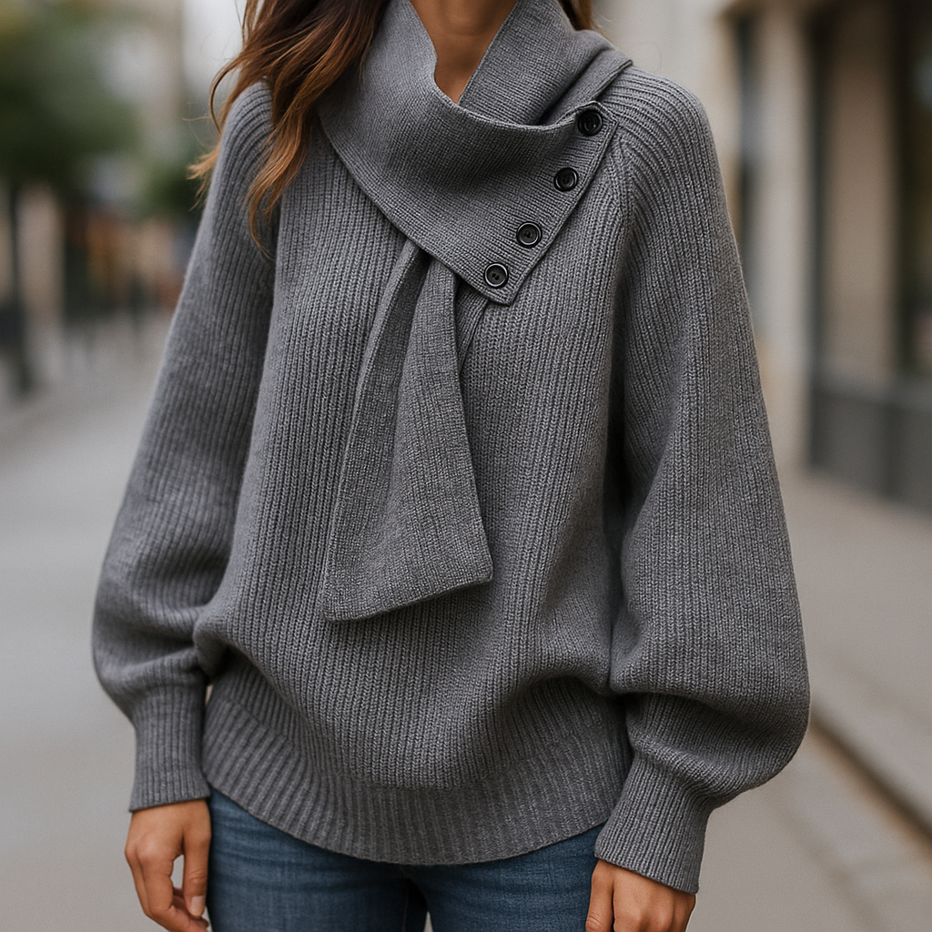 Ariane | Elegante gebreide trui met sjaalkraag