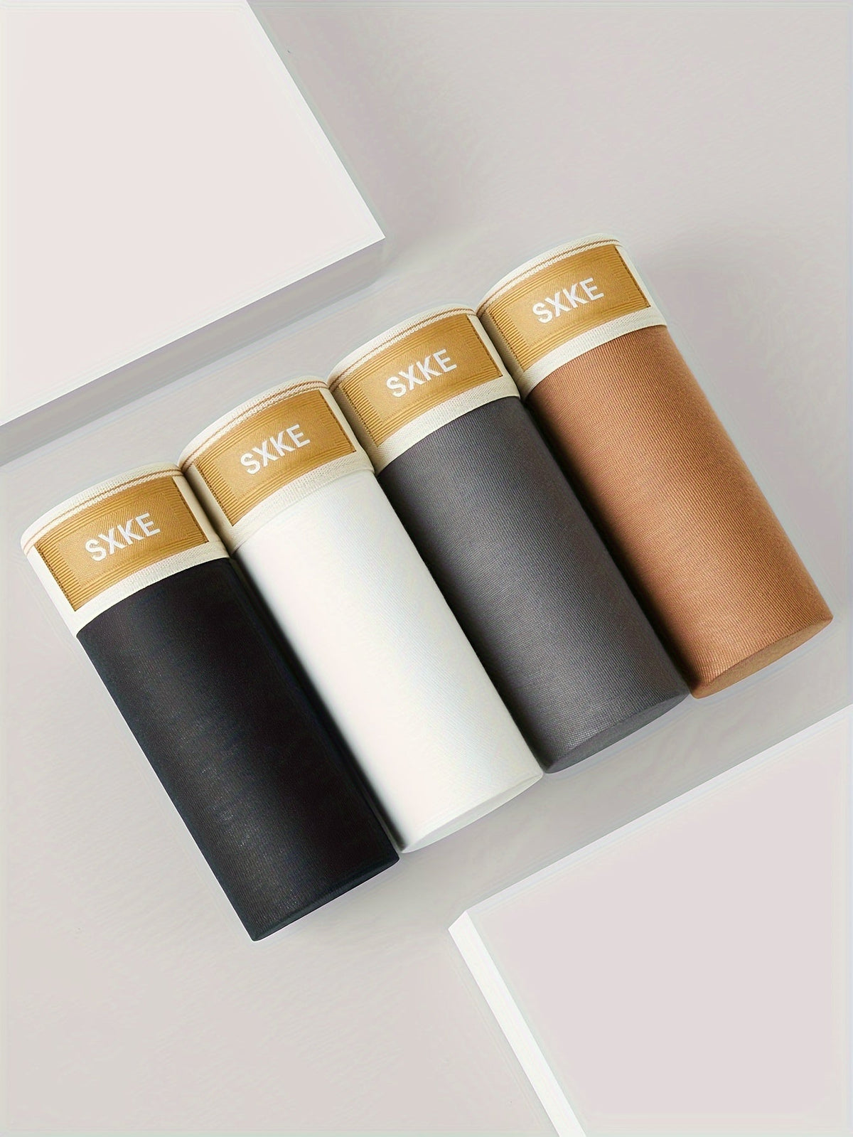 4-Pack Effen Heren Boxershorts met Stretch