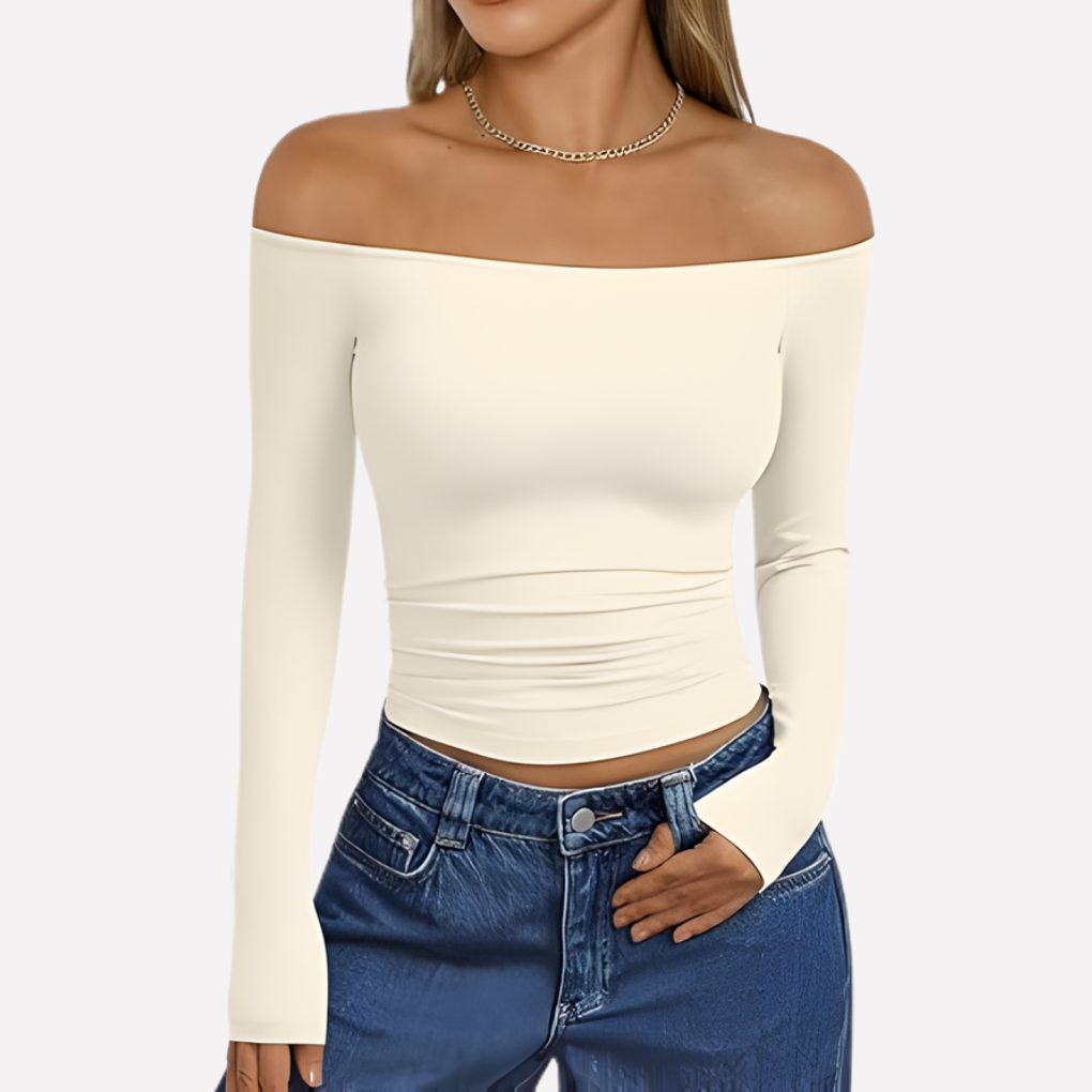 Vrouwen Off-The-Shoulder Lange Mouwen Top