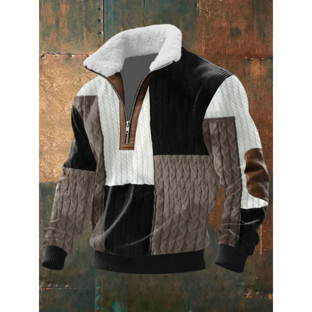 Ettiene | Fleece coltrui met rits en hoge kraag