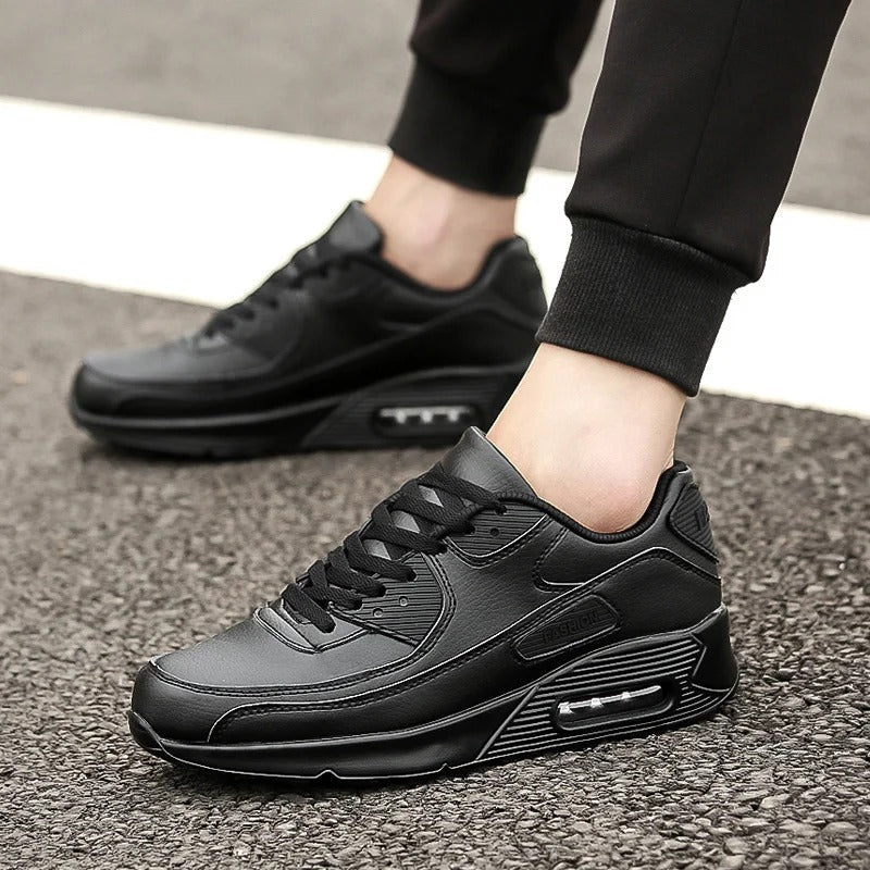 Witte Leren Sneakers met Hoge Zool voor Heren