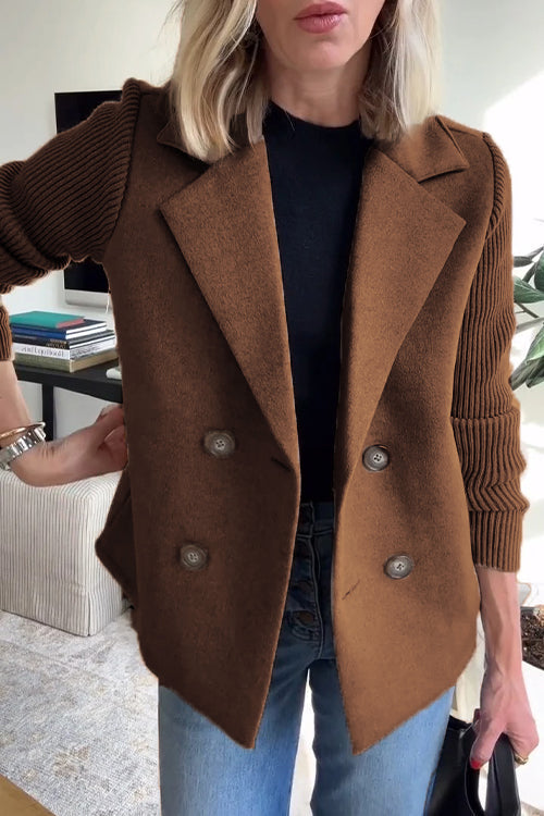 Lenora | Premium Chic Gebreide Mouwen Blazer