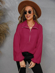 Comfortabel Sweater Met Halve Rits