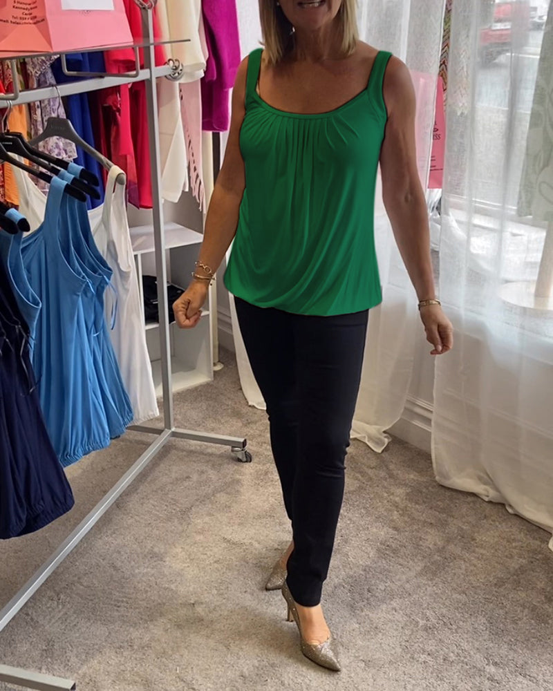 Dalia | Geplooide mouwloze top