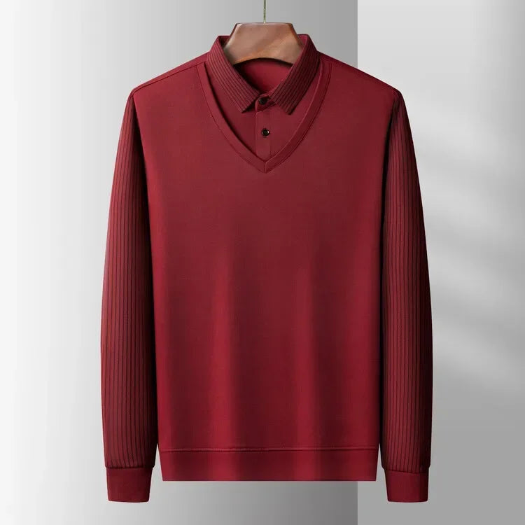 Heren Comfortabel herenpolo met ingebouwde kraaglook
