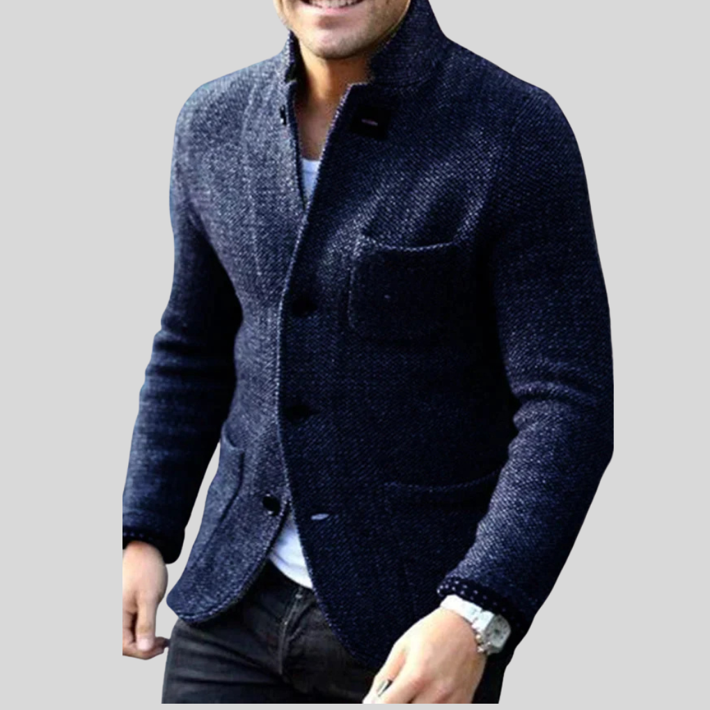 Herenblazer met knopen – Moderne stijl met warmte voor koud weer