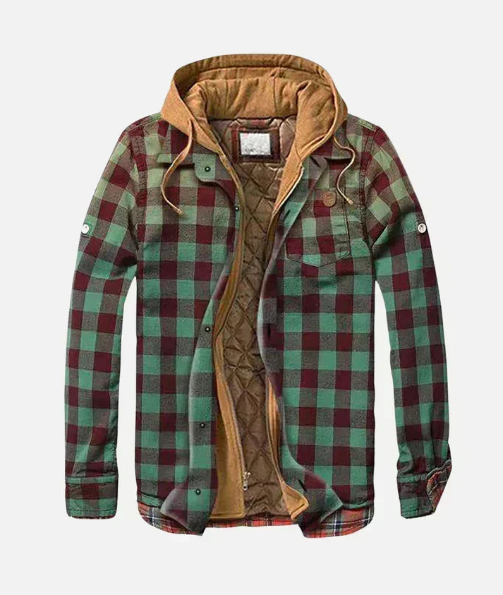 GINA – COZY HOODED PLAID JACKET