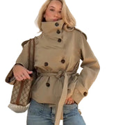 Trenchcoat Dames Getailleerd Stijlvolle Kraag Casual Lente Herfst