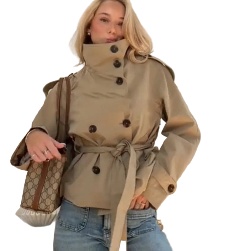 Trenchcoat Dames Getailleerd Stijlvolle Kraag Casual Lente Herfst