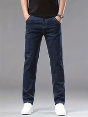 Straight jeans met zichtbare stiksels