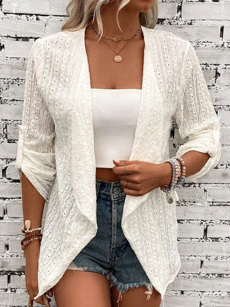 Dames gehaakt gebreid vest met relaxte pasvorm