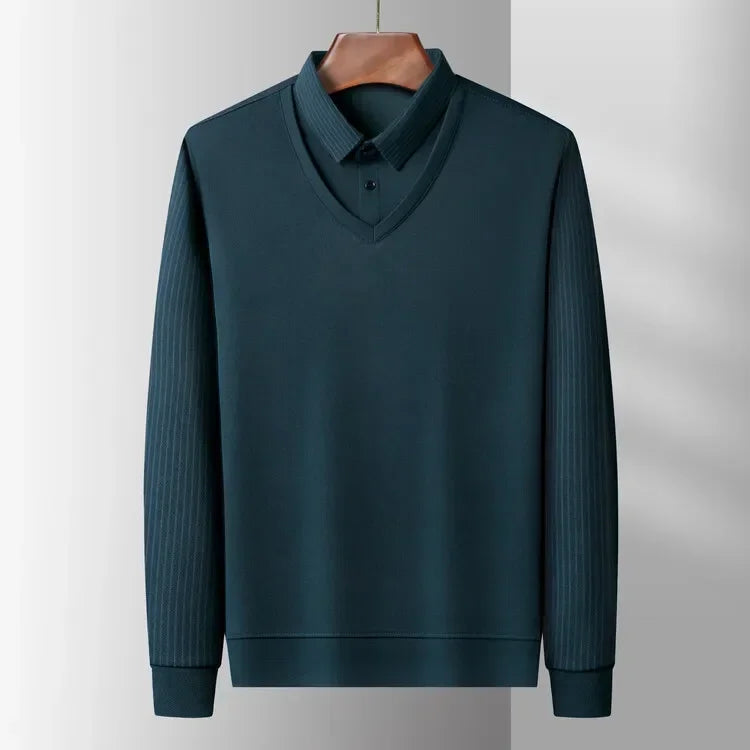 Heren Comfortabel herenpolo met ingebouwde kraaglook