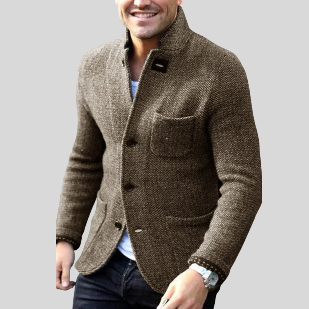 Herenblazer met knopen – Moderne stijl met warmte voor koud weer