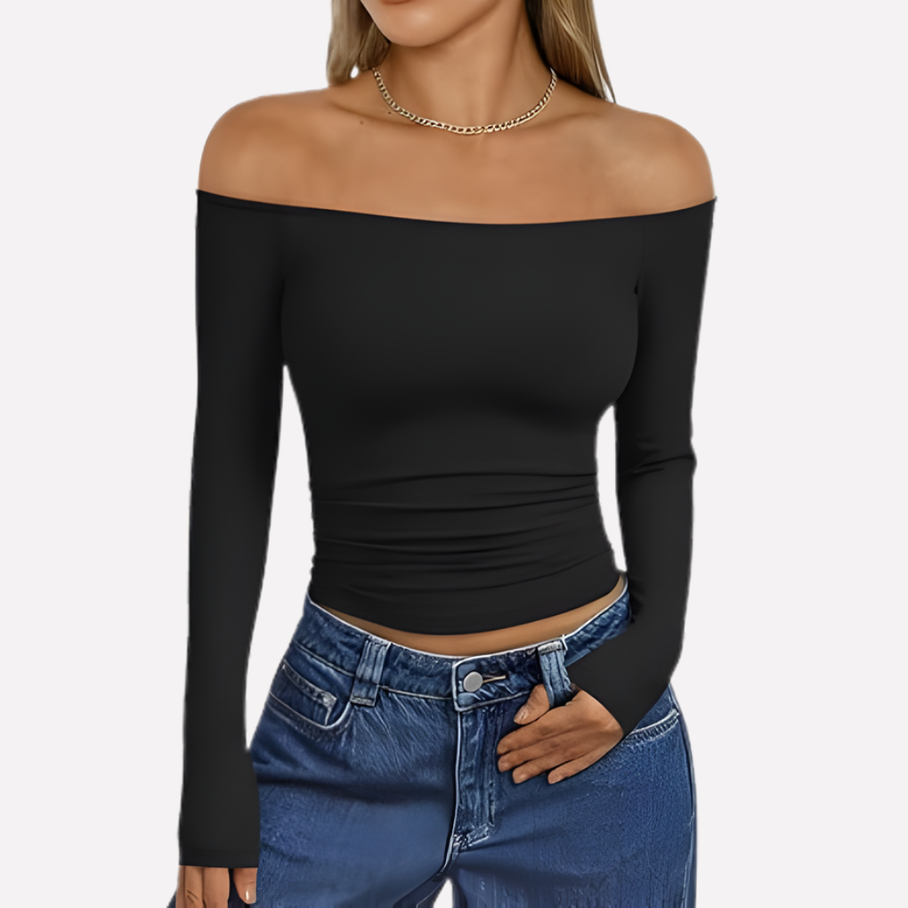 Vrouwen Off-The-Shoulder Lange Mouwen Top