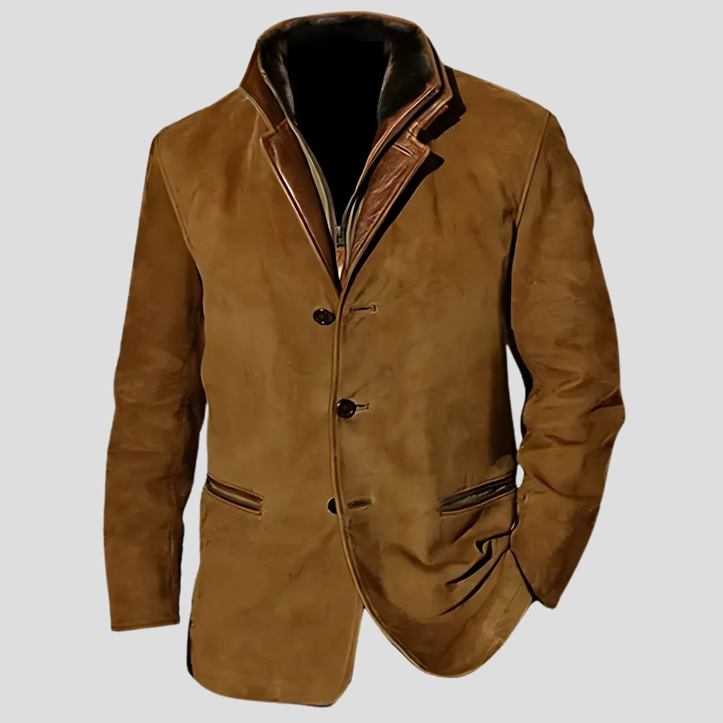 Retro contrastkraagjas voor heren