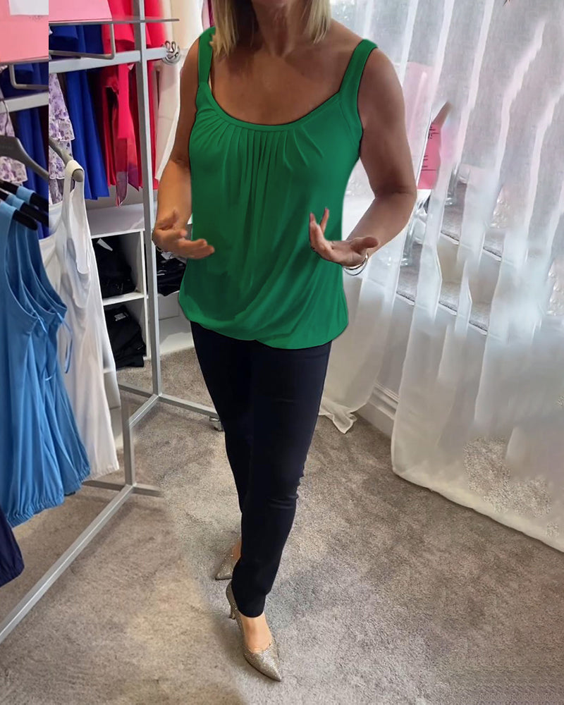 Dalia | Geplooide mouwloze top