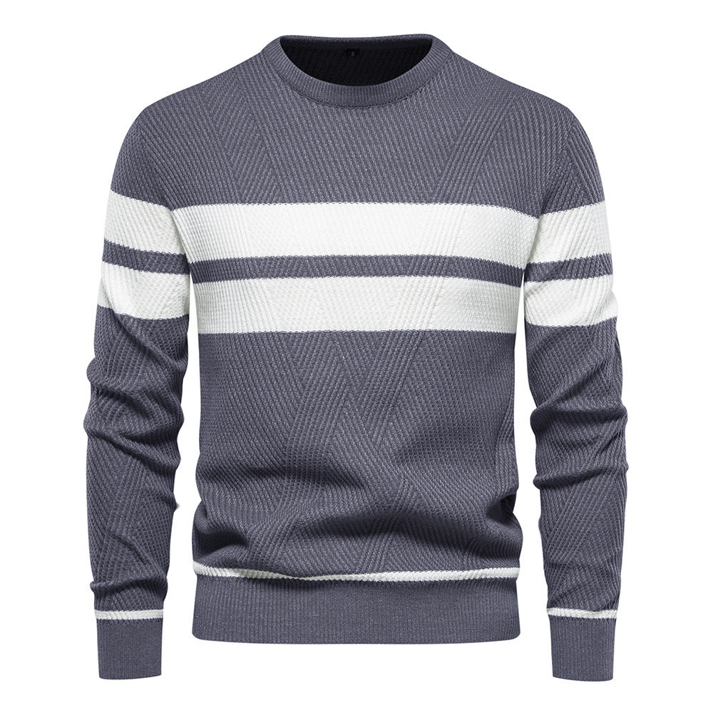 Casual Gestreepte Trui Voor Mannen Met Regular Fit