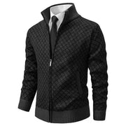 Heren Lente Vest met Rits en Geometrisch Patroon