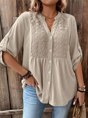 Ezzyl | Blouse met V-hals en knopen