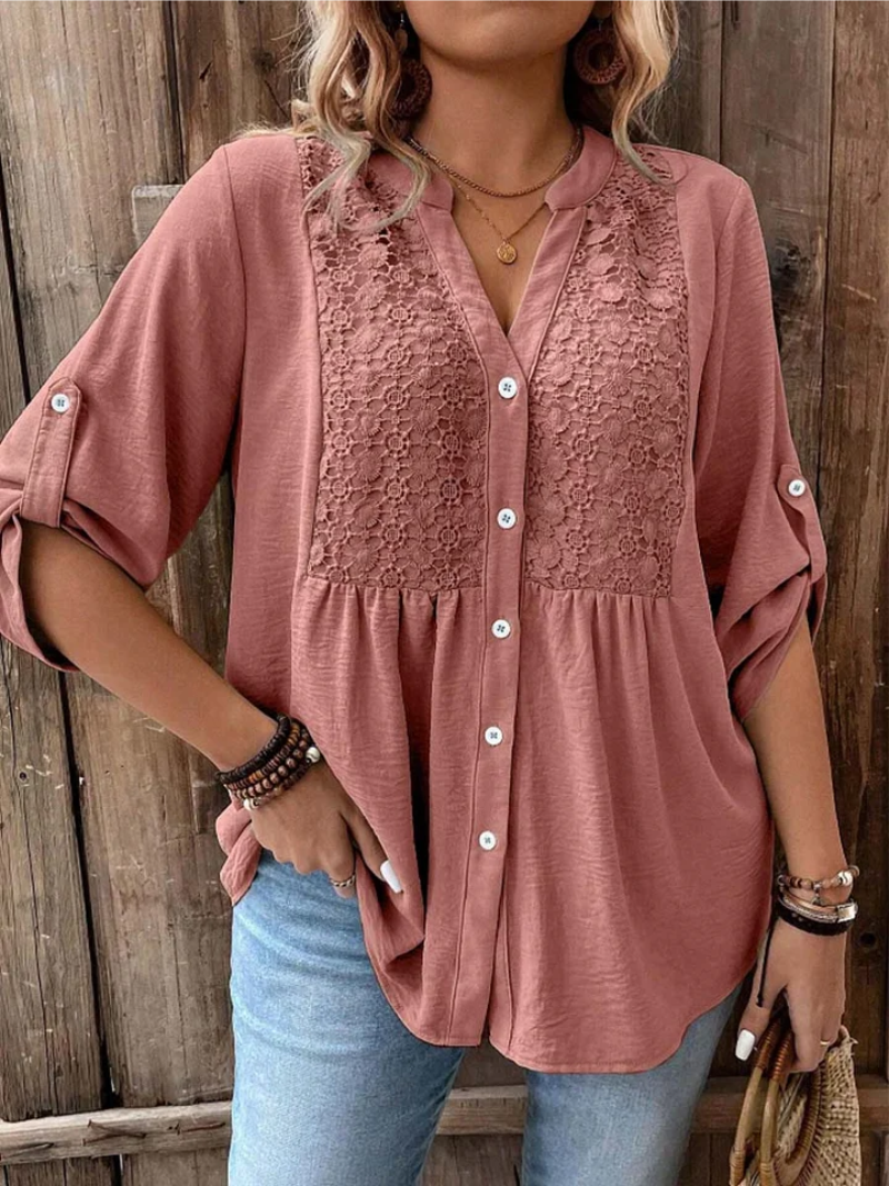 Ezzyl | Blouse met V-hals en knopen