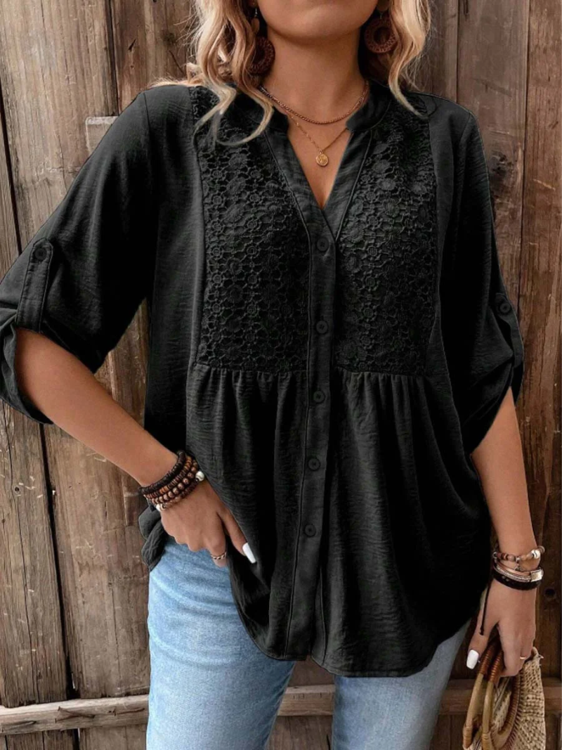 Ezzyl | Blouse met V-hals en knopen