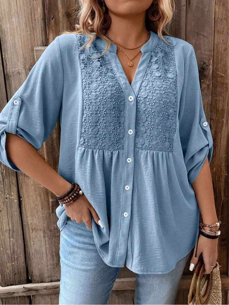 Ezzyl | Blouse met V-hals en knopen