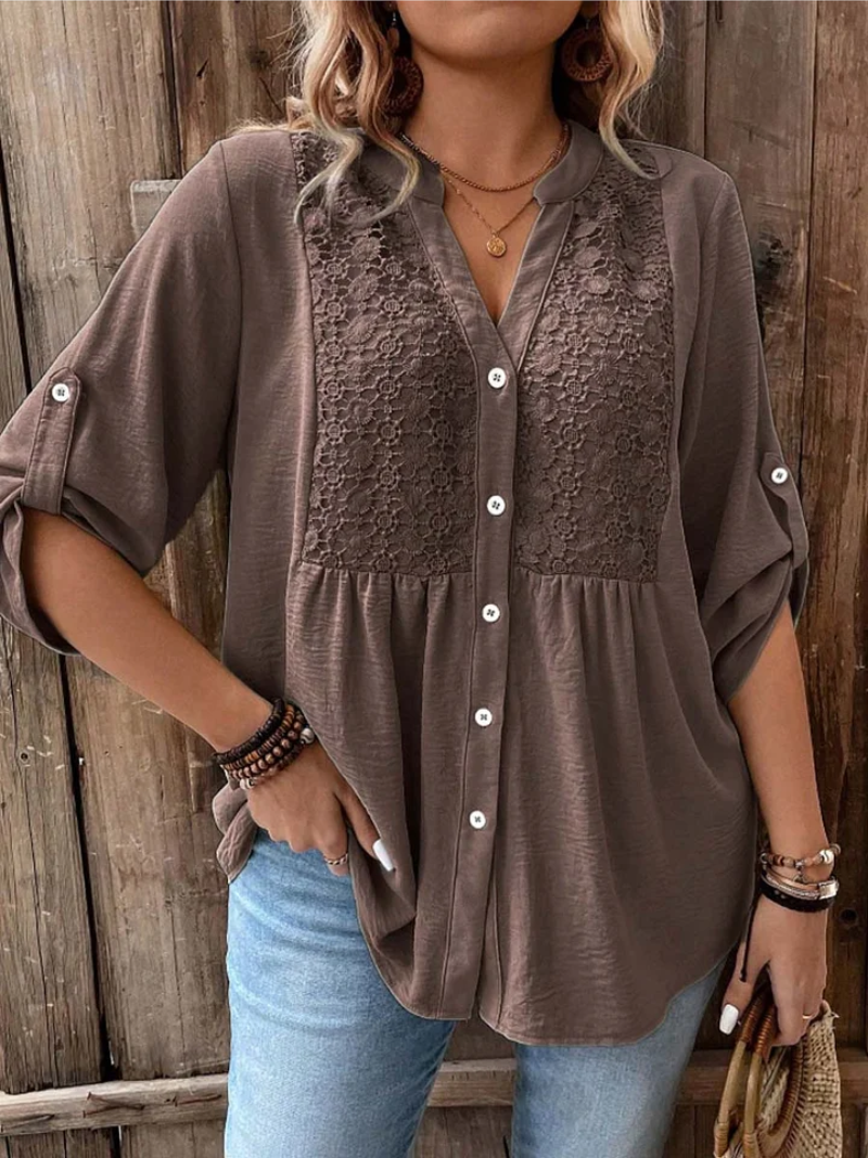 Ezzyl | Blouse met V-hals en knopen