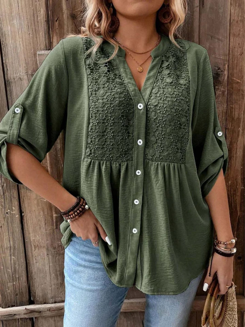 Ezzyl | Blouse met V-hals en knopen