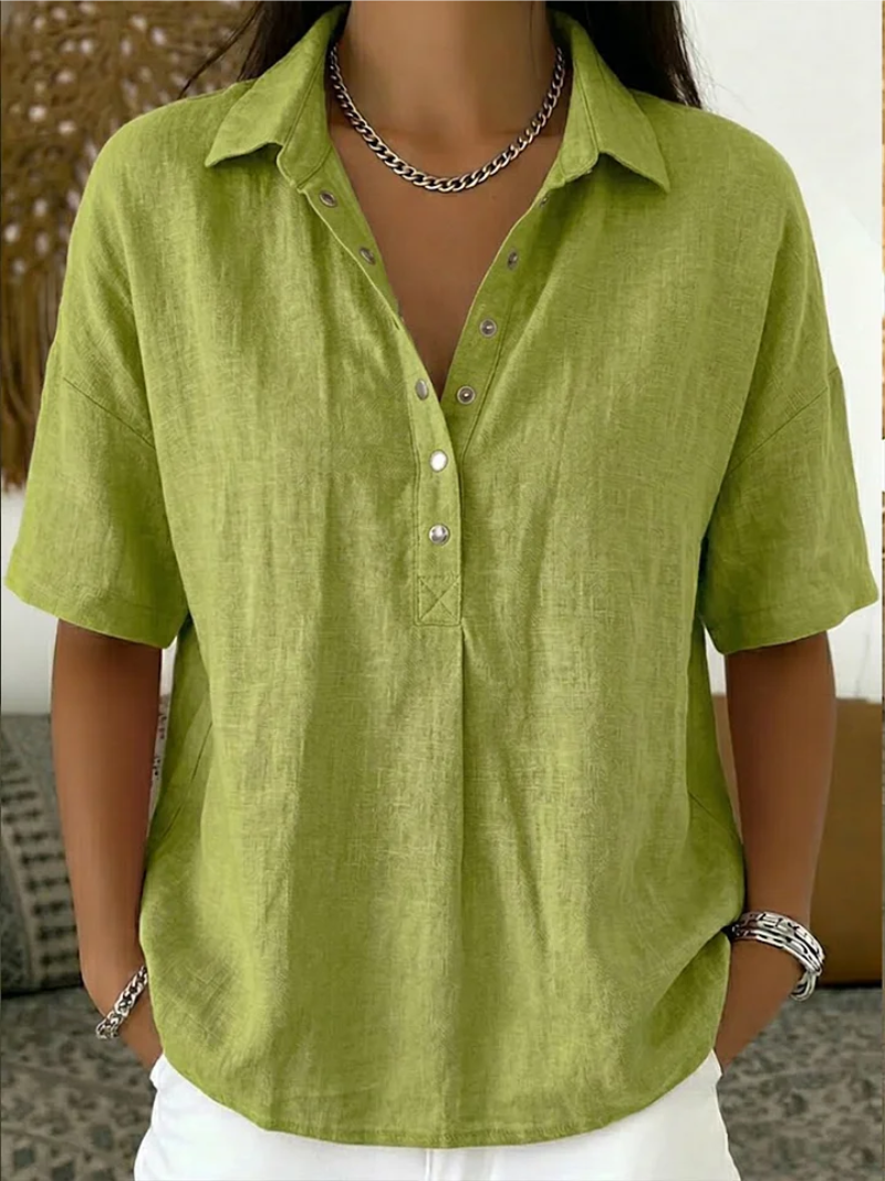 Tessa | Blouse met kraag en knoopdetail