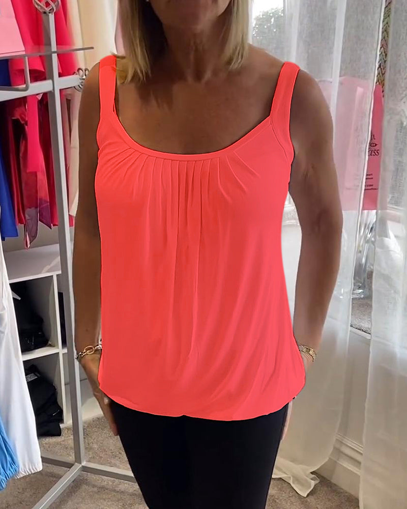 Dalia | Geplooide mouwloze top